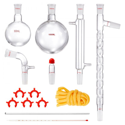 YHEO-6 - Durable 1000mL & 500mL Borosilicate Glass Distillation Kit