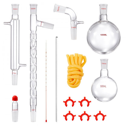 YHEO-6 - Durable 1000mL & 500mL Borosilicate Glass Distillation Kit