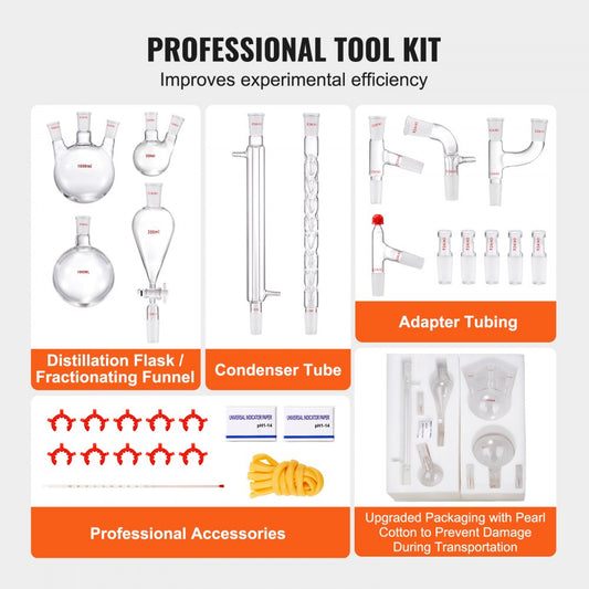YHEO-8 - All-in-One 1000ml Lab Distillation Kit for Experiments