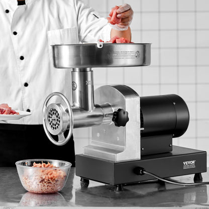 1A-EG822 - 750W Stainless Steel Meat Grinder for 14 lbs/min Grinding