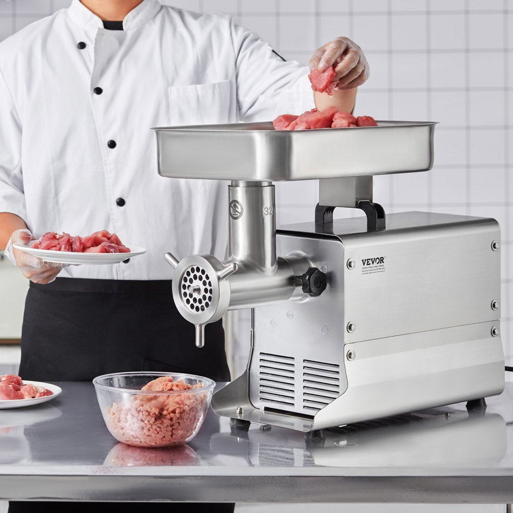 1A-EG132 - 1100W Stainless Steel Meat Grinder, 21 lbs/min, Sausage Maker
