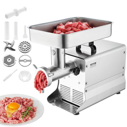 1A-EG132 - 1100W Stainless Steel Meat Grinder, 21 lbs/min, Sausage Maker