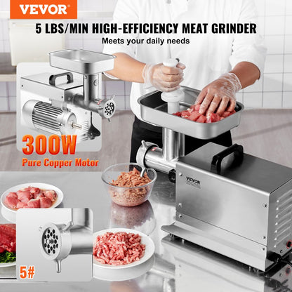 1A-EG105 - Stainless Steel Electric Meat Grinder, 5 lbs/min, 300W Motor