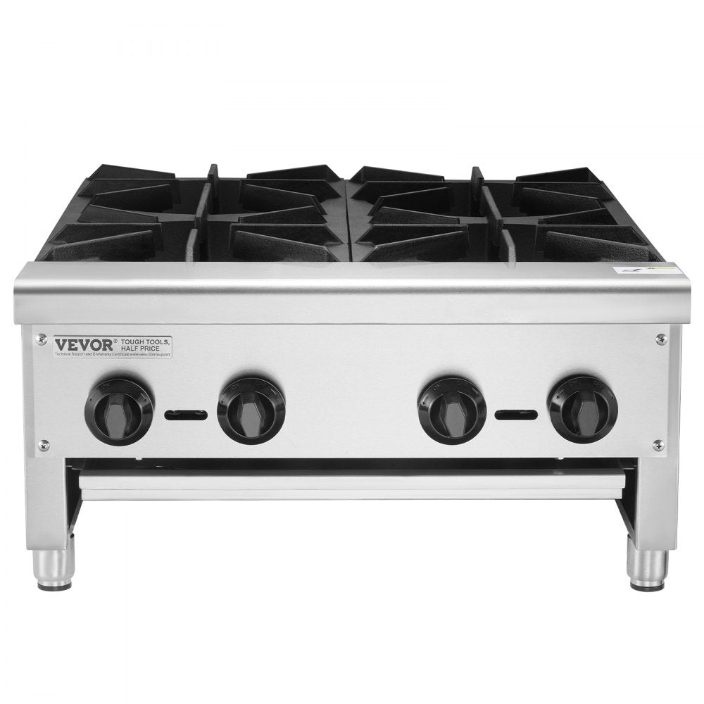 GHP-424 - 4-Burner Stainless Steel Gas Stove for Quick Meal Prep