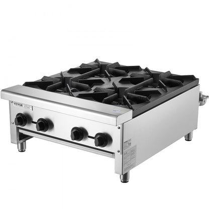 GHP-424 - 4-Burner Stainless Steel Gas Stove for Quick Meal Prep