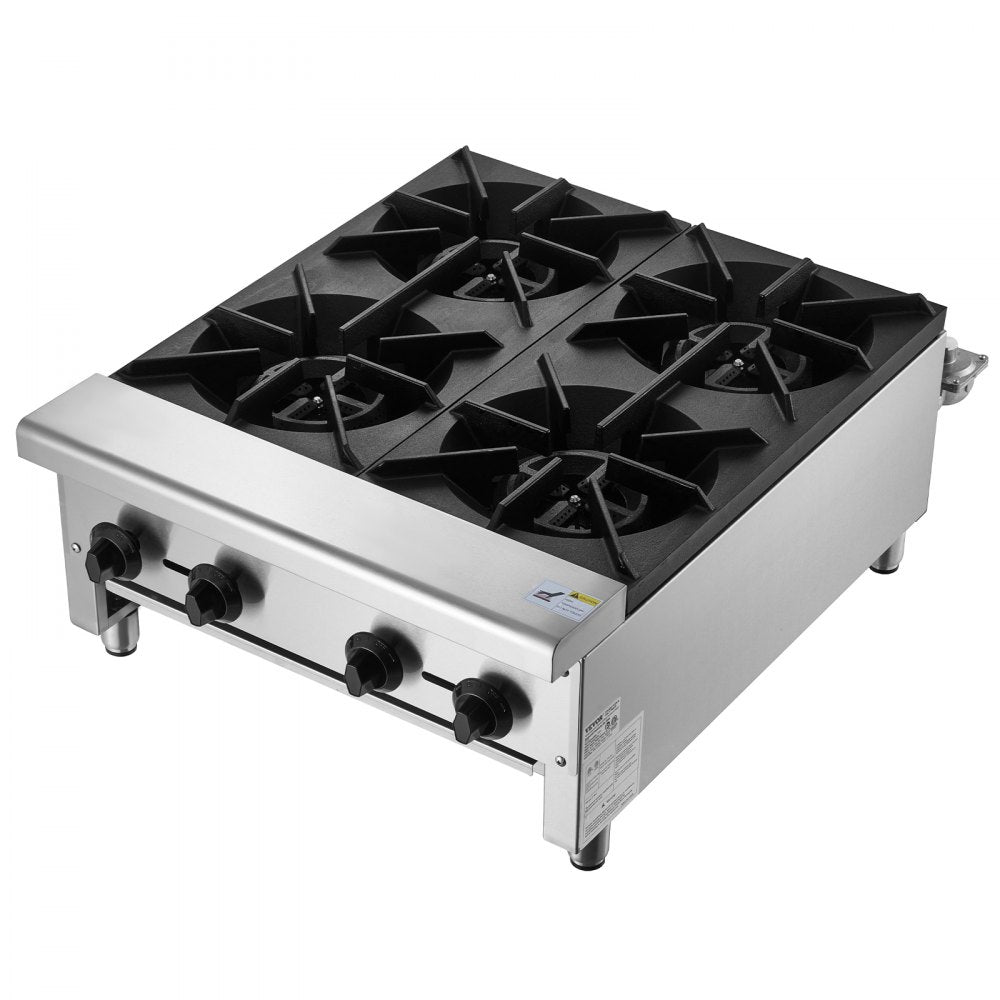 GHP-424 - 4-Burner Stainless Steel Gas Stove for Quick Meal Prep