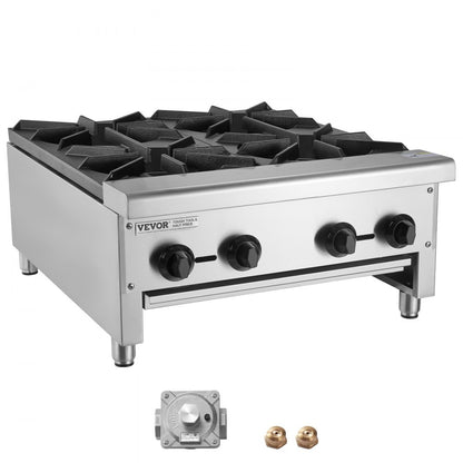 GHP-424 - 4-Burner Stainless Steel Gas Stove for Quick Meal Prep
