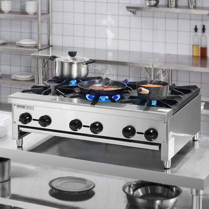 GHP-636 - 6-Burner Stainless Steel Gas Stove for Quick Cooking