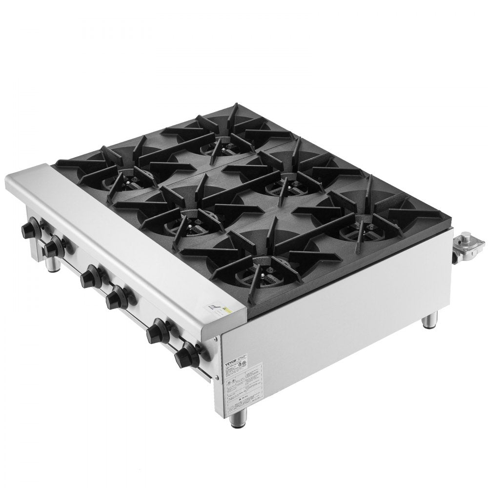 GHP-636 - 6-Burner Stainless Steel Gas Stove for Quick Cooking