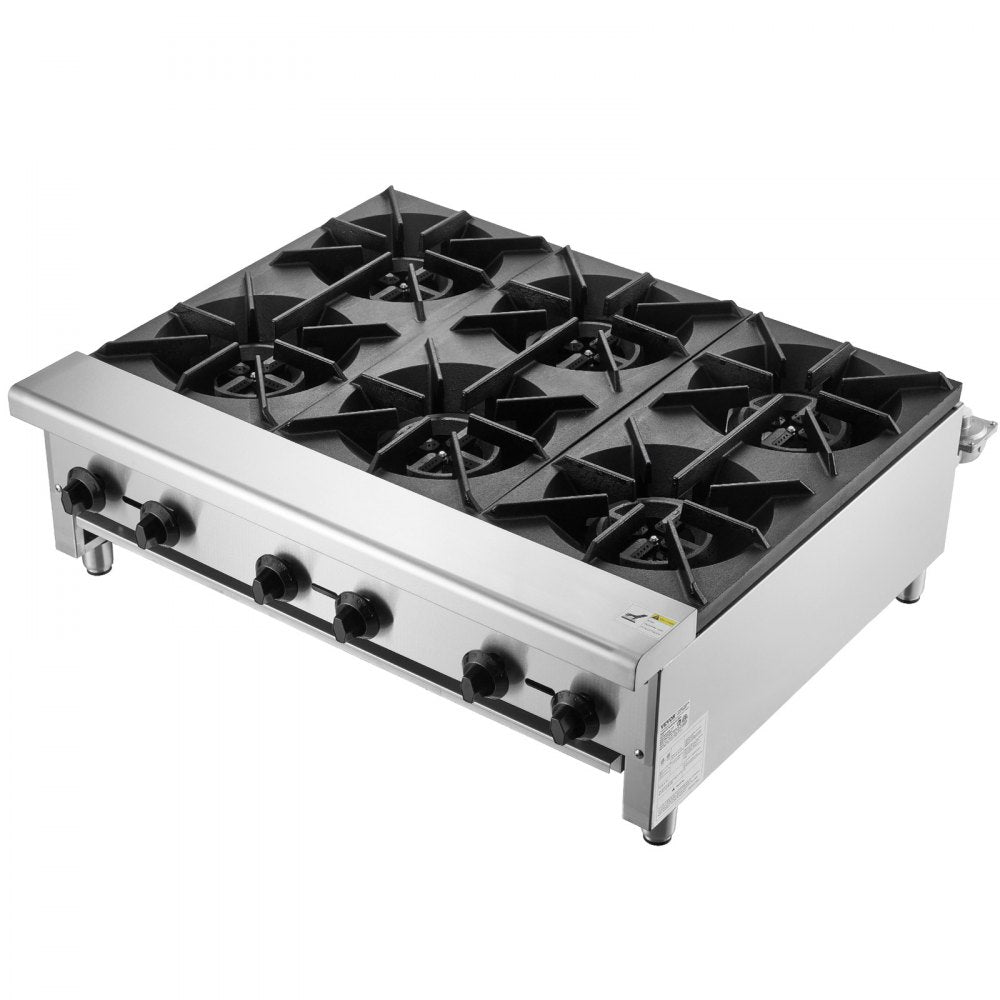 GHP-636 - 6-Burner Stainless Steel Gas Stove for Quick Cooking