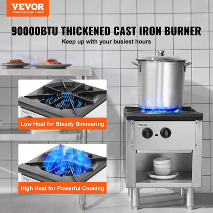 GSP-18-25 - Commercial 1 Burner Gas Range, Durable Stainless Steel Design