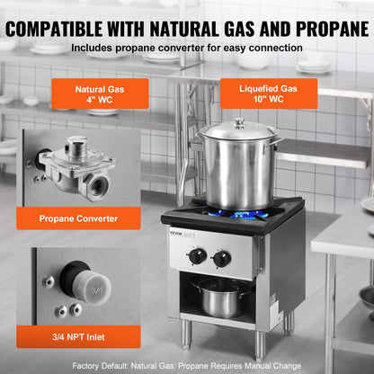 GSP-18-25 - Commercial 1 Burner Gas Range, Durable Stainless Steel Design