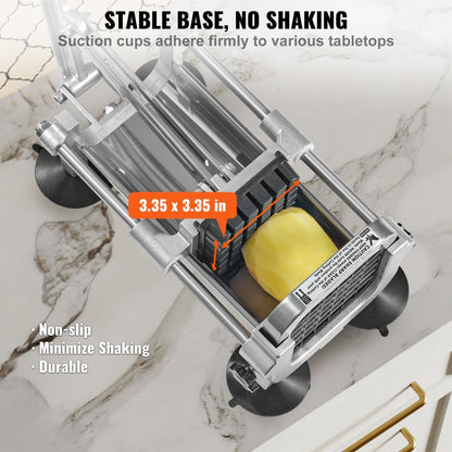 AY420 - Durable Manual Fry Cutter with 1/2" Stainless Steel Blade