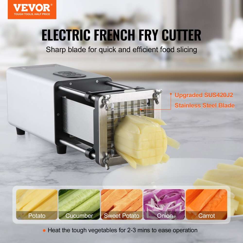F300 - Electric French Fry Cutter with Stainless Steel Blades & Anti-Slip Feet