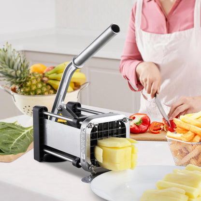 AY410 - Ergonomic Stainless Steel French Fry Cutter with Suction Feet