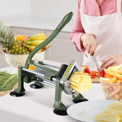 LD02 - Ergonomic Stainless Steel French Fry Cutter with Suction Feet