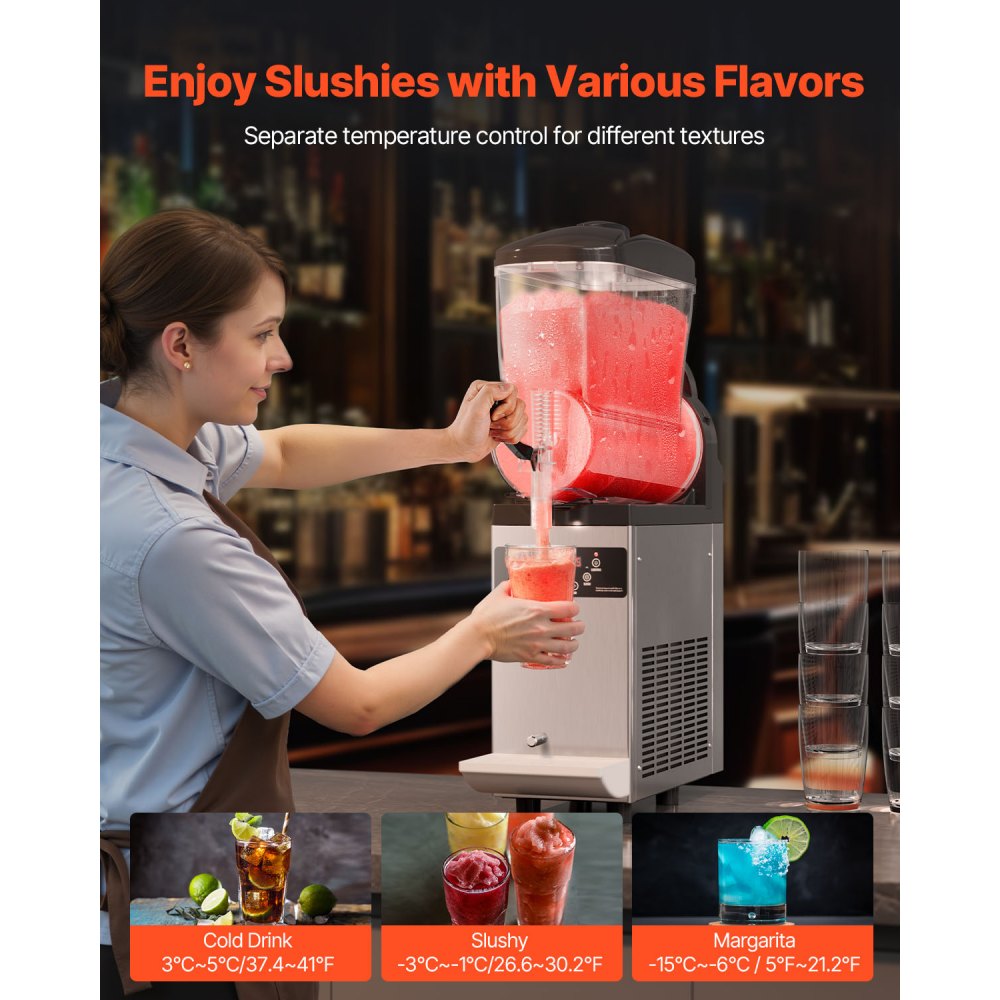 XN120B - 12L Stainless Steel Slushy Maker for Juices, Margaritas & More