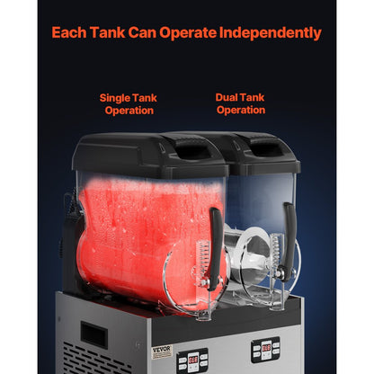 XRJ12LX2 - Dual 12L Stainless Steel Slushy Machine for Margaritas & More