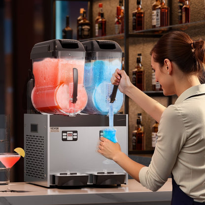 XRJ12LX2 - Dual 12L Stainless Steel Slushy Machine for Margaritas & More
