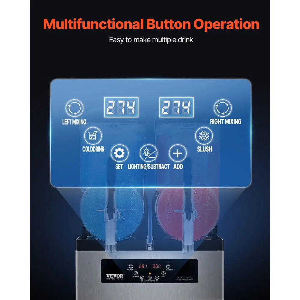 XN240B - 2 Tank Commercial Slushy Machine with 12L Capacity Each
