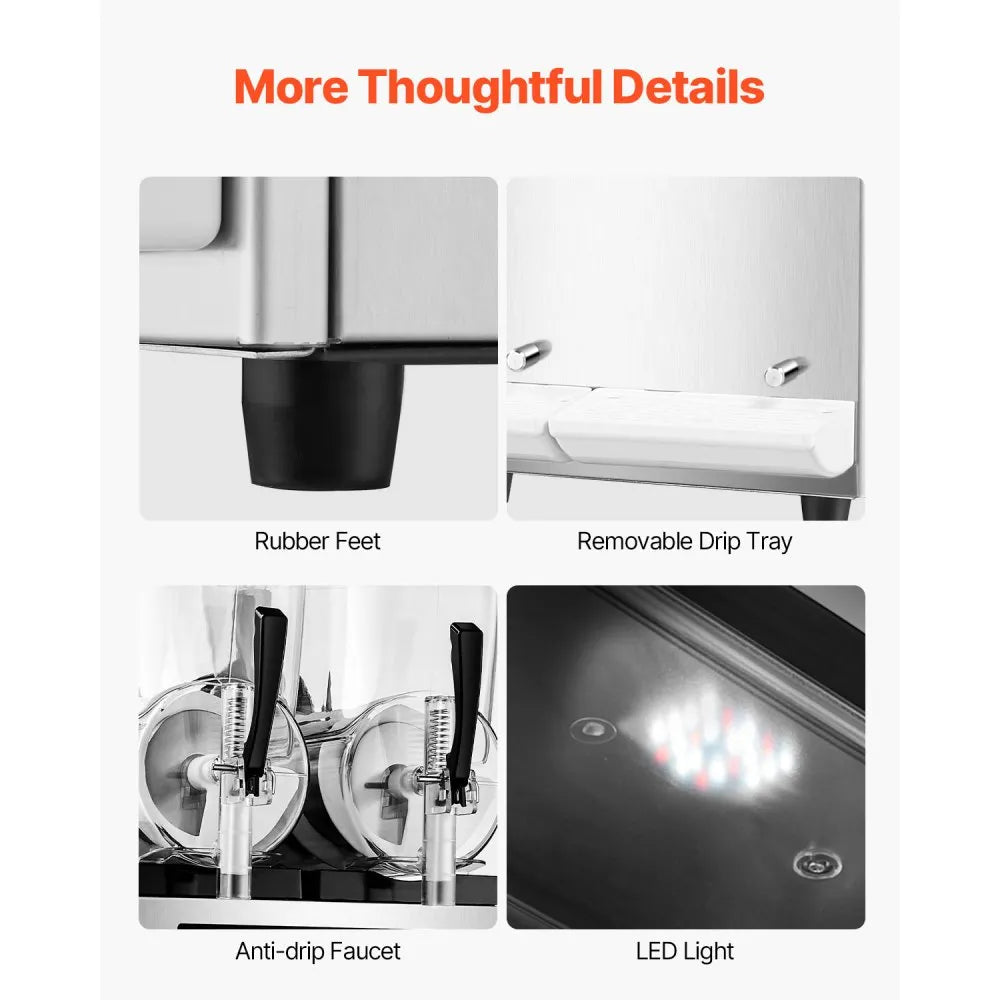 XN240B - 2 Tank Commercial Slushy Machine with 12L Capacity Each