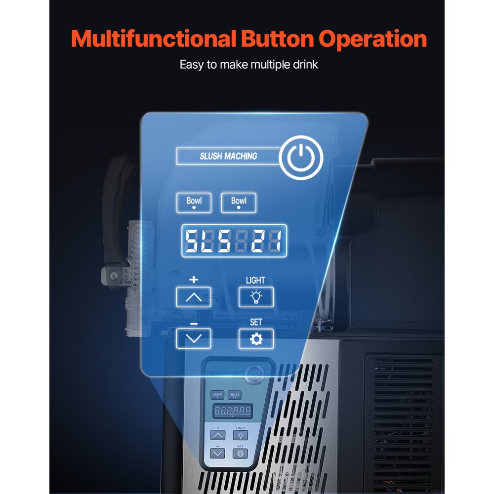 XRJ4LX2 - Stainless Steel Mini Slushy Machine with Two 4L Tanks