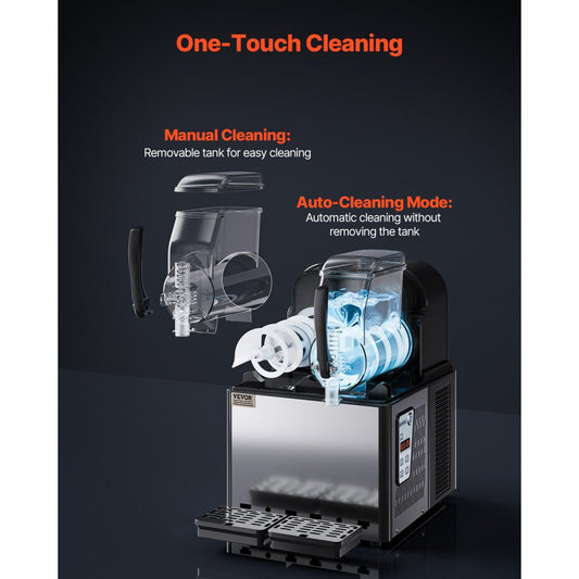 XRJ4LX2 - Stainless Steel Mini Slushy Machine with Two 4L Tanks