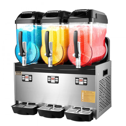 XRJ12LX3 - 3-Tank 12L Slushy Maker, Stainless Steel, Adjustable Temp 5~59°F