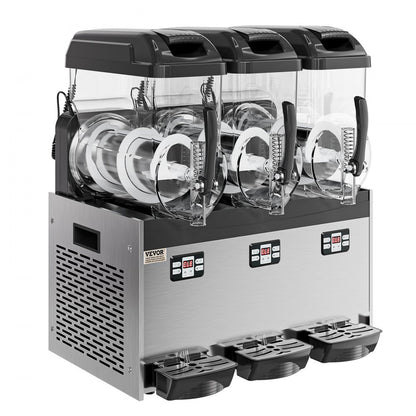 XRJ12LX3 - 3-Tank 12L Slushy Maker, Stainless Steel, Adjustable Temp 5~59°F