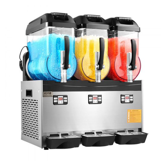 XRJ12LX3 - 3-Tank 12L Slushy Maker, Stainless Steel, Adjustable Temp 5~59°F