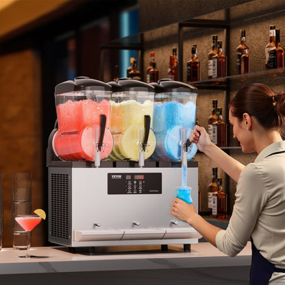 XN360B - Commercial 3-Tank Slushy Machine with 12L Capacity