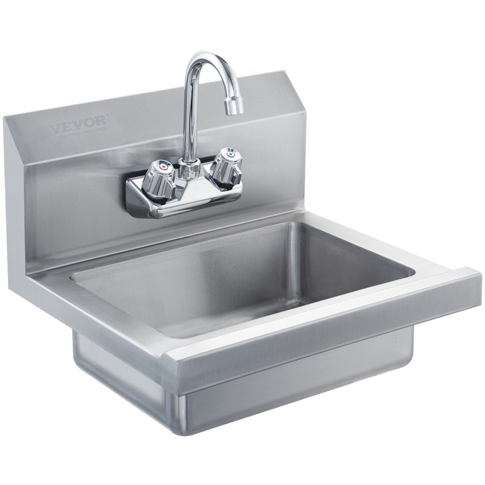 HS-17-SP - Compact Stainless Steel Wall-Mount Hand Sink with Faucet