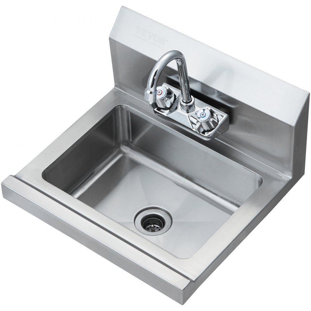 HS-17-SP - Compact Stainless Steel Wall-Mount Hand Sink with Faucet