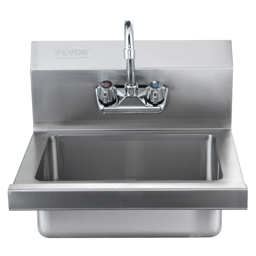 HS-17-SP - Compact Stainless Steel Wall-Mount Hand Sink with Faucet