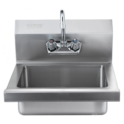 HS-17-SP - Compact Stainless Steel Wall-Mount Hand Sink with Faucet