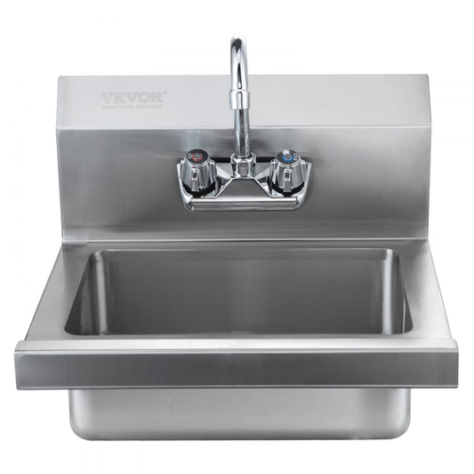 HS-17-SP - Compact Stainless Steel Wall-Mount Hand Sink with Faucet