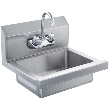 HS-17-SP - Compact Stainless Steel Wall-Mount Hand Sink with Faucet