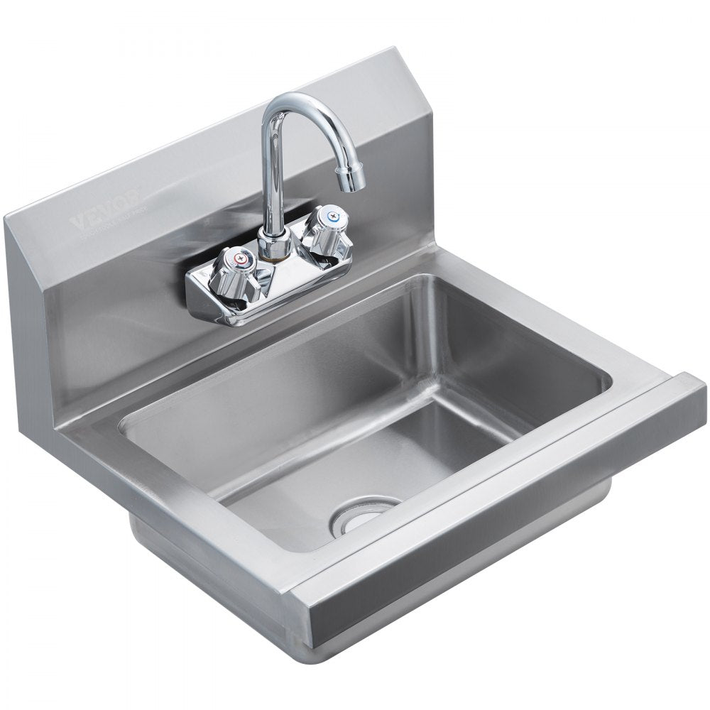 HS-17-SP - Compact Stainless Steel Wall-Mount Hand Sink with Faucet
