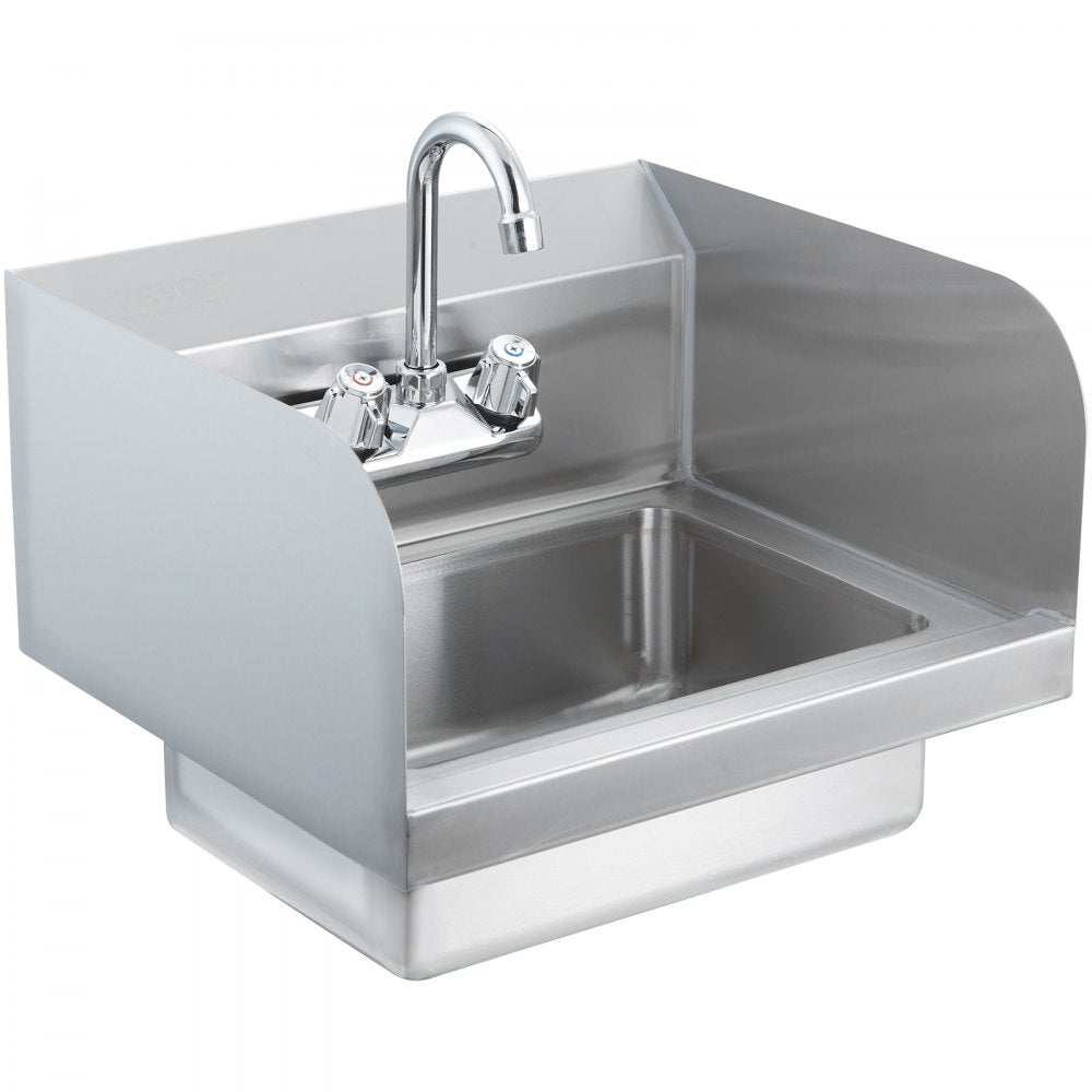 HS-17 - Compact 17"x12.8" Stainless Steel Hand Sink with Faucet