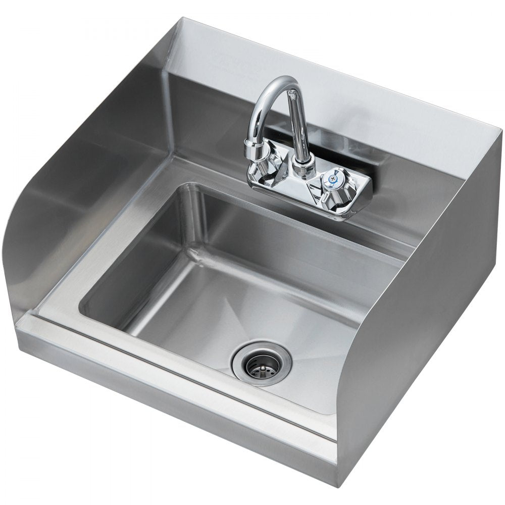 HS-17 - Compact 17"x12.8" Stainless Steel Hand Sink with Faucet