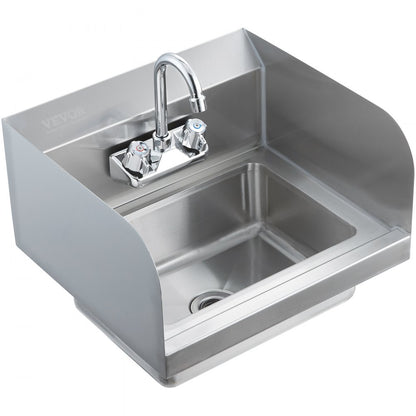 HS-17 - Compact 17"x12.8" Stainless Steel Hand Sink with Faucet