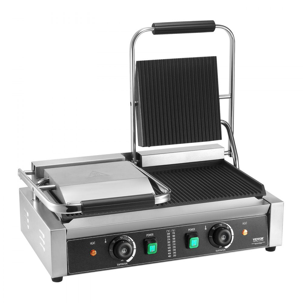HT-813 - 19x9-Inch Stainless Steel Panini Press with Temperature Control