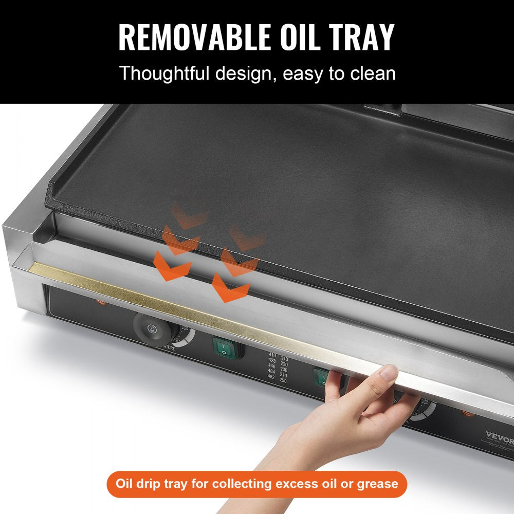 HT-813E - Stainless Steel Panini Press Grill with 19"x9" Plates