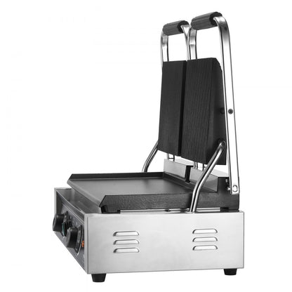 HT-813A - 19"x9" Stainless Steel Panini Press with Adjustable Temperatures
