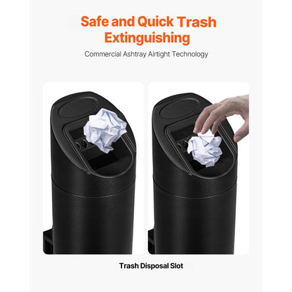 YD-32B - Stainless Steel Outdoor Cigarette Butt Receptacle with Lock