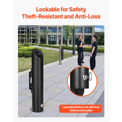 YD-32B - Stainless Steel Outdoor Cigarette Butt Receptacle with Lock