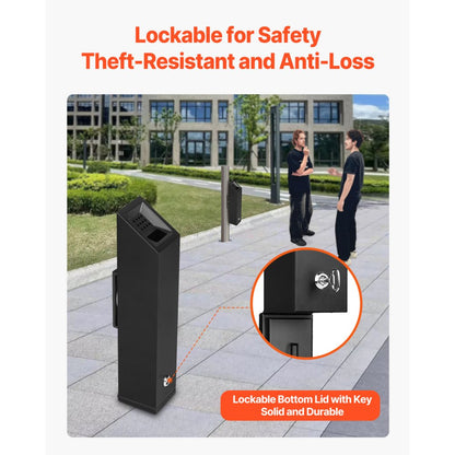 YD-33B - Stainless Steel Cigarette Butt Receptacle with Security Lock