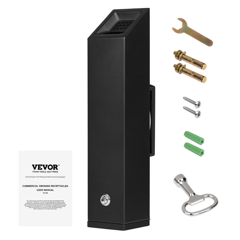 YD-33B - Stainless Steel Cigarette Butt Receptacle with Security Lock