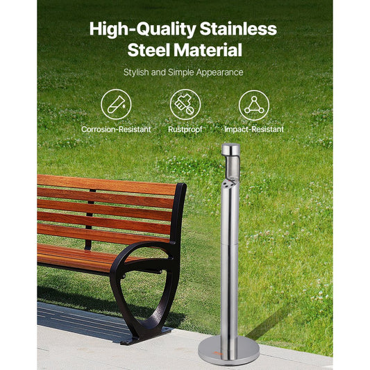 YD-67A - Durable Stainless Steel Outdoor Ashtray for Cigarette Disposal