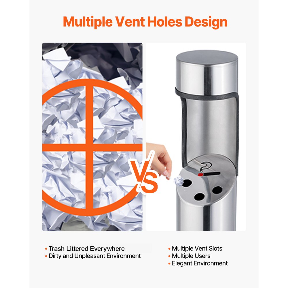 YD-67A - Durable Stainless Steel Outdoor Ashtray for Cigarette Disposal